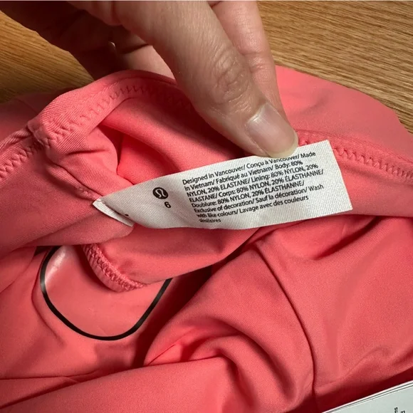 NWT 6 lululemon WatersideHigh-Waist Medium Coverage Swim Bottom - Coral Pink - Picture 3 of 7